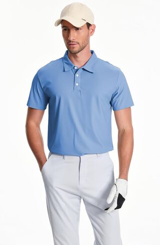 Men’s Polo Shirts Collar Short Sleeve Golf Shirt Quicky Dry Moisture Wicking Lightweight Polo T-Shirt in Saudi Arabia