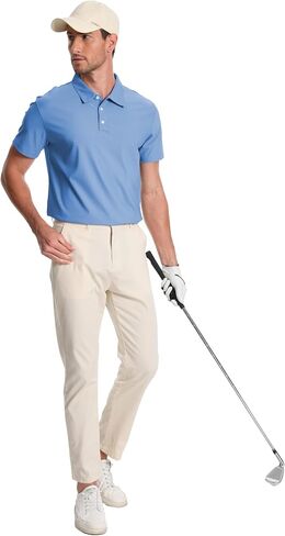 Men’s Polo Shirts Collar Short Sleeve Golf Shirt Quicky Dry Moisture Wicking Lightweight Polo T-Shirt in Saudi Arabia
