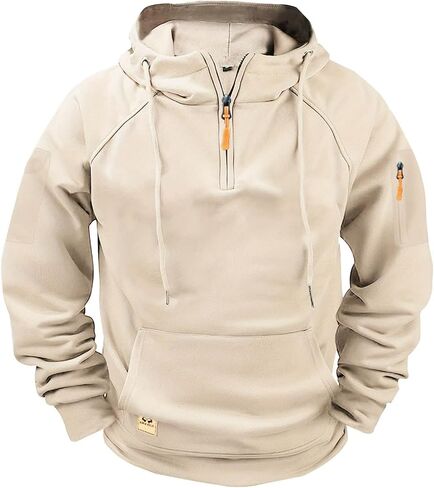 Tactical Hoodies for Men, Military 1/4 Zip Pullover Cargo Hoodie Jacket Casual Workout Fleece Sweatshirt with Pockets in Saudi Arabia