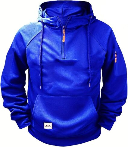 Tactical Hoodies for Men, Military 1/4 Zip Pullover Cargo Hoodie Jacket Casual Workout Fleece Sweatshirt with Pockets in Saudi Arabia