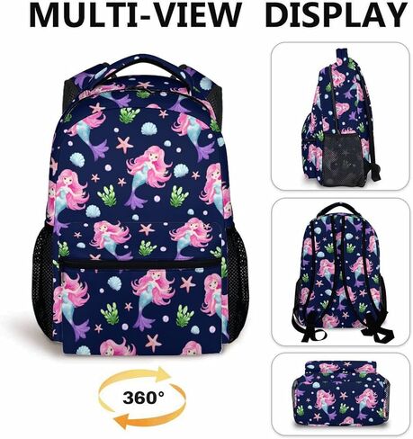Mermaid Tail Backpack, Cute Kids Backpack, Schoolbag for Girls 6-8, 17 Inch Girls Student Bookbag for Travel Picnic School Preschool Elementary Kindergarten in Kuwait