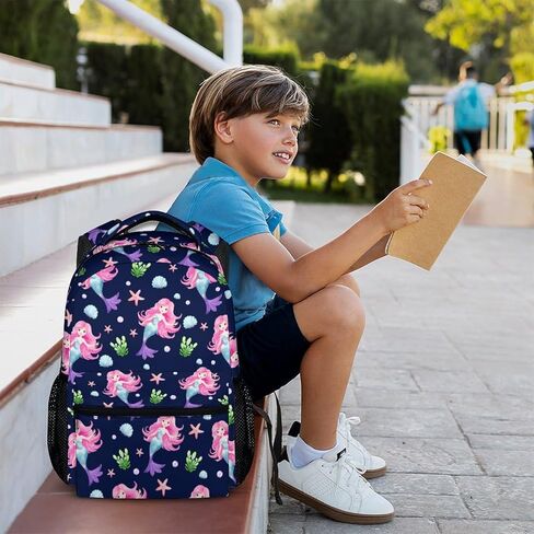 Mermaid Tail Backpack, Cute Kids Backpack, Schoolbag for Girls 6-8, 17 Inch Girls Student Bookbag for Travel Picnic School Preschool Elementary Kindergarten in Kuwait