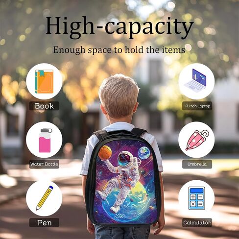 Funny Cat Backpack Cat Shark Galaxy School Bag 3PCS Backpack 16 Inch with Lunch Bag Set Lightweight for Teen Boys Girls Kids Elementary Middle School in Saudi Arabia