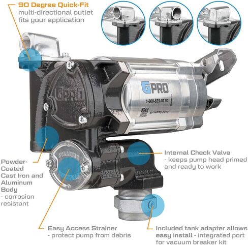 GPRO - V20 Series Fuel Transfer Pump, 3/4 Inch Outlet, Pump Only- For Extreme Temperatures, 20 GPM, 115 Volt (171001-51) in Saudi Arabia