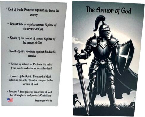 Westmon Works Armor of God Keychain Set Metal Key Ring with Holy Card in Saudi Arabia