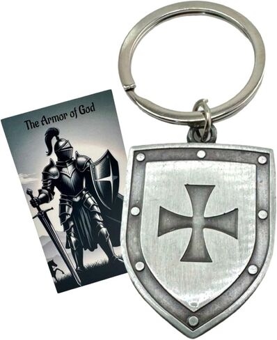 Westmon Works Armor of God Keychain Set Metal Key Ring with Holy Card in Saudi Arabia