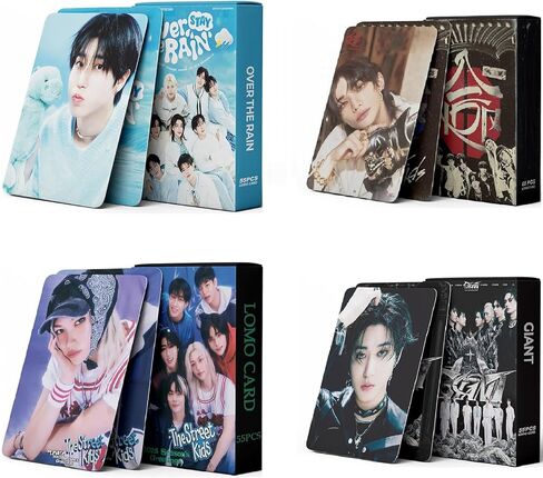 4 عبوات/220 قطعة من بطاقات الصور الفوتوغرافية للأطفال الضالة، بطاقات لومو للأطفال الضالة، بطاقات تهنئة للمجموعة (أخضر) in Kuwait