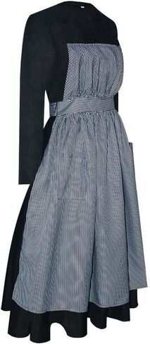 Women Maria Nun Cosplay Dress with Apron Classic Sound Music Costume Gothic Dress for Halloween Party in Saudi Arabia