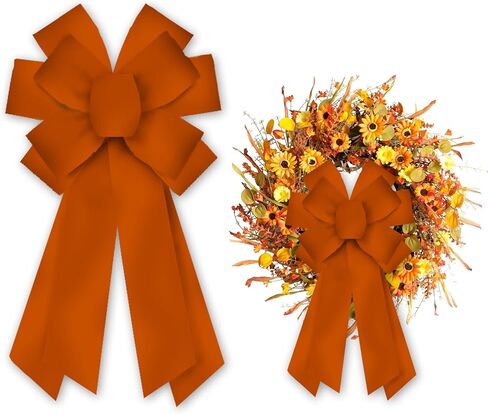 2 Pack Linen Crawfish Bow Ribbon for Wreath, Red Lobster Decor for Home, Baby Shower, Birthday Party, Wall, Indoor/Outdoor Wreath Decoration Supplies in Saudi Arabia