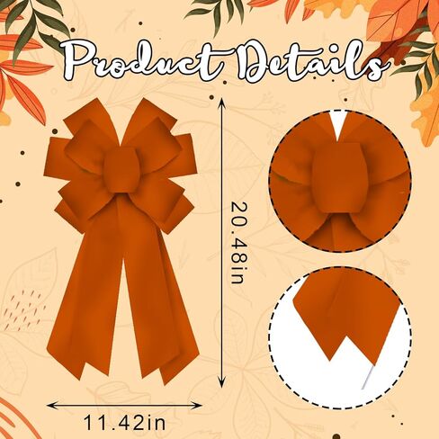 2 Pack Linen Crawfish Bow Ribbon for Wreath, Red Lobster Decor for Home, Baby Shower, Birthday Party, Wall, Indoor/Outdoor Wreath Decoration Supplies in Saudi Arabia