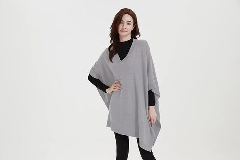 Modena Women's ExtraSoft Fine Knit Pullover Poncho. Sleeveless, Open Sides. V Neck Easy On and Off. in Saudi Arabia