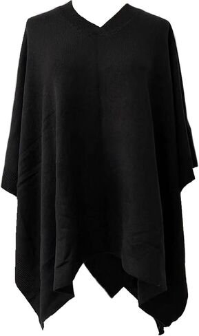 Modena Women's ExtraSoft Fine Knit Pullover Poncho. Sleeveless, Open Sides. V Neck Easy On and Off. in Saudi Arabia