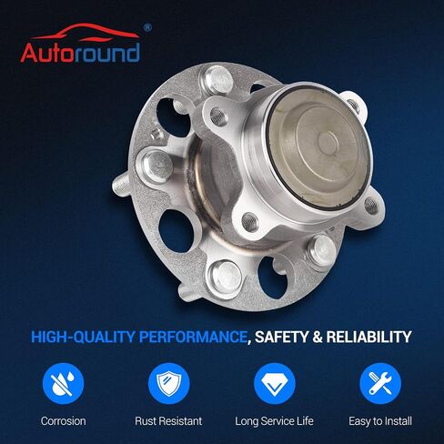 Autoround 512450 Rear Wheel Bearing and Hub Assembly Compatible with Honda Civic 2013 2014 EX EX-L Si, Honda Civic 2015 DX EX EX-L SE Si, 5 Lugs w/ABS, Set of 2 in Saudi Arabia