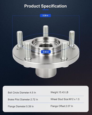 ECCPP 2PCS HUB Front Wheel Hub Assembly 51750-3K100 2011-2013 لـ Hyundai Sonata Wheel Hub Front ؛ الكمية المطلوبة لكل مركبة: 1 ، 2006-2009 لـ Hyundai Sonata Wheel Hub in Saudi Arabia