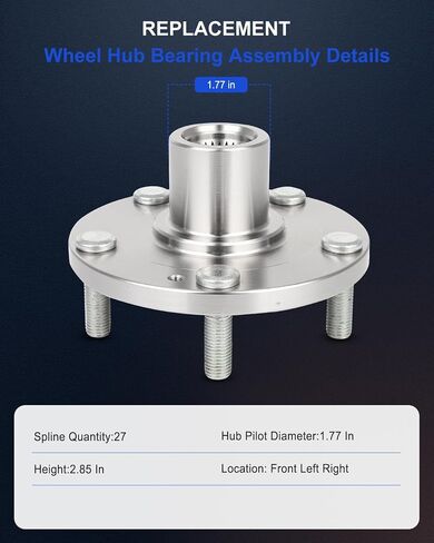 ECCPP 2PCS HUB Front Wheel Hub Assembly 51750-3K100 2011-2013 لـ Hyundai Sonata Wheel Hub Front ؛ الكمية المطلوبة لكل مركبة: 1 ، 2006-2009 لـ Hyundai Sonata Wheel Hub in Saudi Arabia