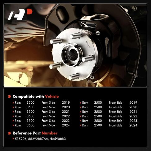 A-Premium Front Wheel Bearing and Hub Assembly with ABS & 8-Lug Compatible with Ram 2500 2019-2024, Ram 3500 2019-2024 in Saudi Arabia
