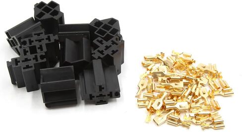 uxcell 10Pcs 6.3mm 5 Pins Power Relay Socket Connector w 50 Terminals for Car Vehicle in Saudi Arabia