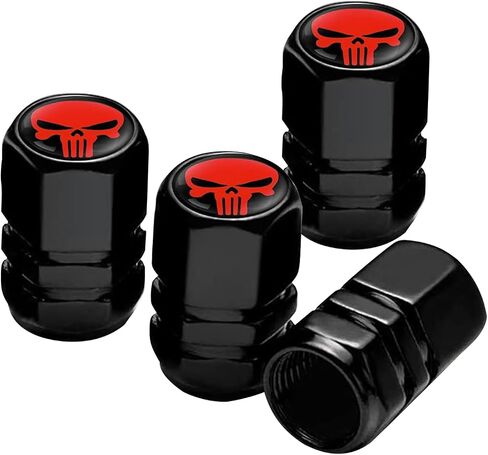 4 PCS Skull Tyre Valve Cap ، سداسي سداسي سداسي مضاد للسرقة. in Saudi Arabia