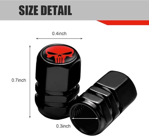 4 PCS Skull Tyre Valve Cap ، سداسي سداسي سداسي مضاد للسرقة. in Saudi Arabia