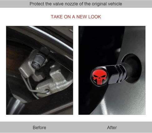 4 PCS Skull Tyre Valve Cap ، سداسي سداسي سداسي مضاد للسرقة. in Saudi Arabia