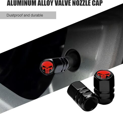 4 PCS Skull Tyre Valve Cap ، سداسي سداسي سداسي مضاد للسرقة. in Saudi Arabia