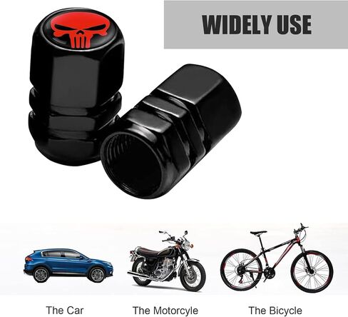 4 PCS Skull Tyre Valve Cap ، سداسي سداسي سداسي مضاد للسرقة. in Saudi Arabia