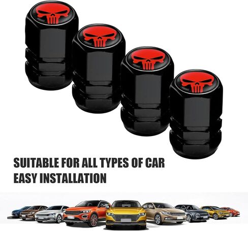 4 PCS Skull Tyre Valve Cap ، سداسي سداسي سداسي مضاد للسرقة. in Saudi Arabia