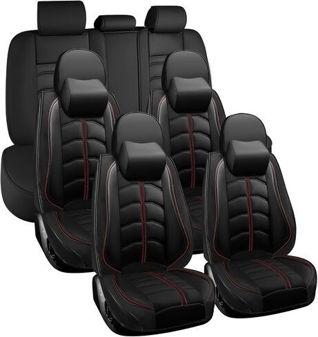 غطاء مقعد السيارة 7 مقاعد لـ Dodge Durango 2004-2025 ، غطاء مقعد مقاوم للارتداء مقاوم للارتداء ، وملحقات داخلية للجلد غير القابل للتنفس. (7 قياسي ، أسود) in Kuwait