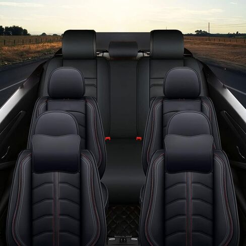 غطاء مقعد السيارة 7 مقاعد لـ Dodge Durango 2004-2025 ، غطاء مقعد مقاوم للارتداء مقاوم للارتداء ، وملحقات داخلية للجلد غير القابل للتنفس. (7 قياسي ، أسود) in Kuwait