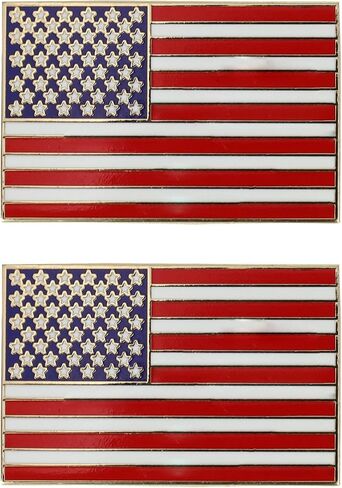 Metallic Us American Flag Barge Barge Badge Lapel Pins 2 Pack Set in Saudi Arabia
