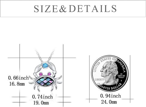 TIGER RIDER 925 Sterling Silver Ocean Necklace for Women Cute Dolphin Crab Necklace Abalone Shell Birthday Mothers Day Jewelry Gifts for Mom in Saudi Arabia