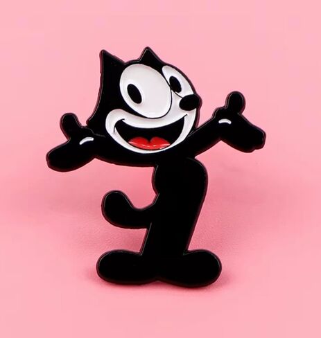 Felix the Cat Classic Black White Cartoon 1.3 "شارة دبوس المينا in Saudi Arabia