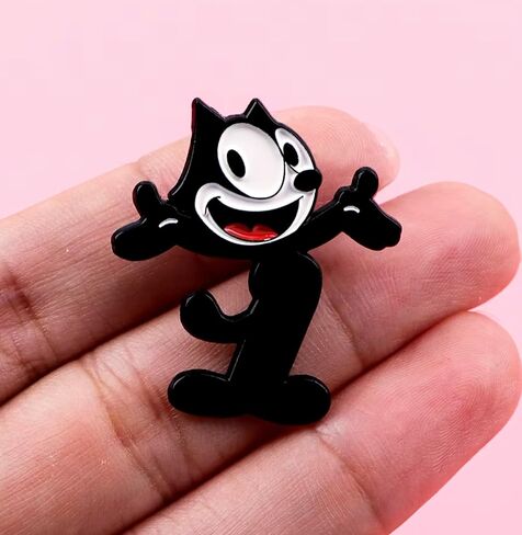 Felix the Cat Classic Black White Cartoon 1.3 "شارة دبوس المينا in Saudi Arabia