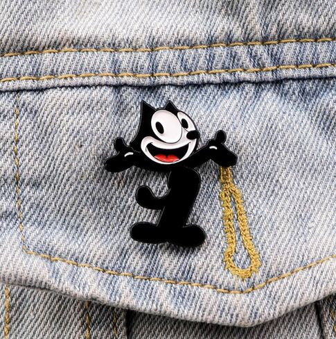 Felix the Cat Classic Black White Cartoon 1.3 "شارة دبوس المينا in Saudi Arabia