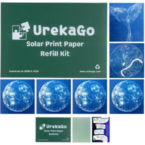 Cyanotype Paper Refill Pack - 15 Pre-Coated 8" X 10" Sheets, Cartoon Tutorial, Reusable Cardboard Envelope for Art Schools & Studios in Saudi Arabia