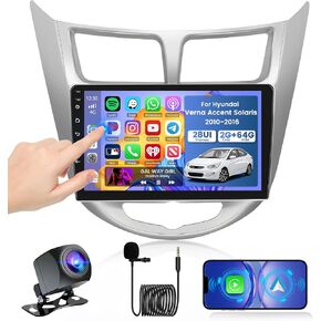 【بالنسبة إلى Hyundai Accent Verna Solaris 2010-2016】 Fuluku Android Stereo مع Carplay Android Auto ، 9 "شاشة تعمل باللمس GPS التنقل WiFi Bluetooth SWC Mirror Link in Kuwait