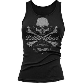 Women's Skull & Crossbones Beater Tank Top Black in Saudi Arabia
