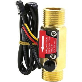 1PCS 4-Point Water Flow Sensor Hall Flow Meter Turbine Flow Meter with Temperature Detection Hall Sensor B7 in Saudi Arabia