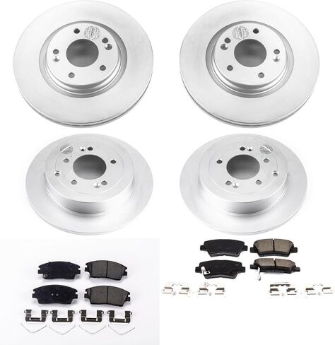 Power Stop CRK7581 Coated Rotor Front & Rear Brake Kit- Coated Brake Rotors and Z17 Ceramic Brake Pads For Hyundai Tucson 2016-2018, Kia Sportage 2017-2022 [Model Specific] in Saudi Arabia