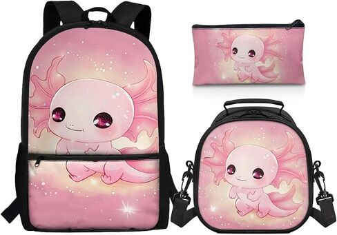 3 PCS Cartooon Capybara Backpacks for School Kid Girl's School Backpack Bookbag with Reusable Lunch Box Pencil Case Pouch Large 17 Inch Travel Daypack Set in Saudi Arabia