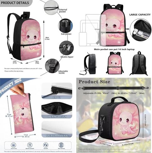 3 PCS Cartooon Capybara Backpacks for School Kid Girl's School Backpack Bookbag with Reusable Lunch Box Pencil Case Pouch Large 17 Inch Travel Daypack Set in Saudi Arabia