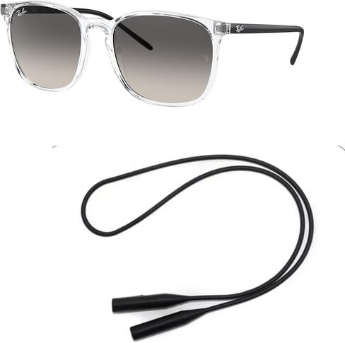 Ray-Ban RB4387 Sunglasses Bundle: RB 4387 647711 Transparent Grey Gradient and Universal Anti-slip Silicone Leash in Saudi Arabia