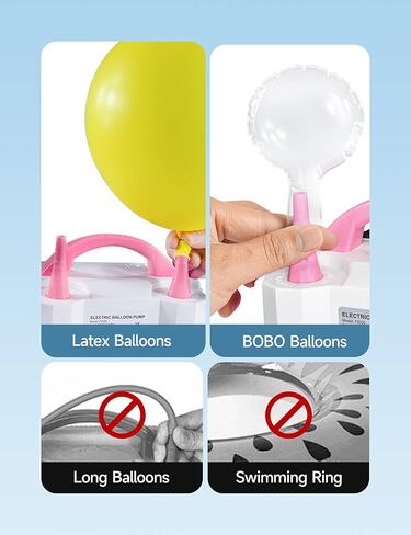 مضخة البالون الكهربائية ، محمولة مزدوجة فوهة مُضلِّن 600 واط عالي الطاقة 110 فولت تضخم الحفلات السريعة ، وتوفير الوقت مع إكسسوارات وفيرة-مضخة هواء البالونات لإعداد عطلات الزفاف عيد ميلاد in Kuwait
