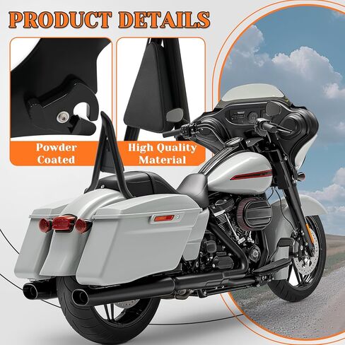 HECASA Detachable Backrest Sissy Bar Compatible with 2009-2024 Harley Touring Models Street Road Electra Glide Road King CVO Ultra Limited Low Back Rest Luggage Rack (22 Inches Black) in Saudi Arabia