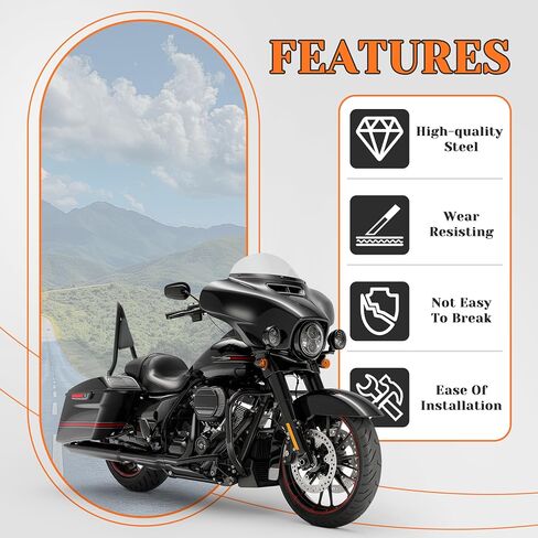 HECASA Detachable Backrest Sissy Bar Compatible with 2009-2024 Harley Touring Models Street Road Electra Glide Road King CVO Ultra Limited Low Back Rest Luggage Rack (22 Inches Black) in Saudi Arabia