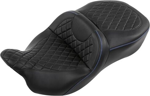 Gel Drive Sofa Seat For Harley Fit For Harley, SLMOTO Rider Passenger Hammock Motorcycle Seat Cushion Fit for Touring Road King Street Glide Road Glide Electra Glide 2009-2024 Black Blue in Kuwait
