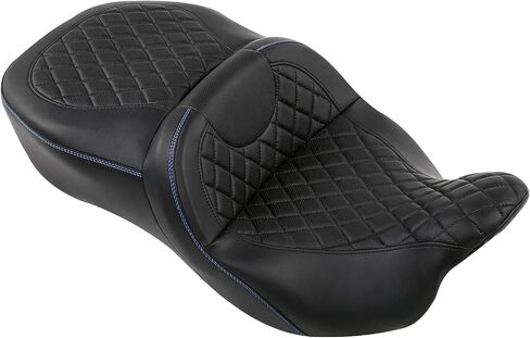 Gel Drive Sofa Seat For Harley Fit For Harley, SLMOTO Rider Passenger Hammock Motorcycle Seat Cushion Fit for Touring Road King Street Glide Road Glide Electra Glide 2009-2024 Black Blue in Kuwait