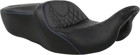 Gel Drive Sofa Seat For Harley Fit For Harley, SLMOTO Rider Passenger Hammock Motorcycle Seat Cushion Fit for Touring Road King Street Glide Road Glide Electra Glide 2009-2024 Black Blue in Kuwait