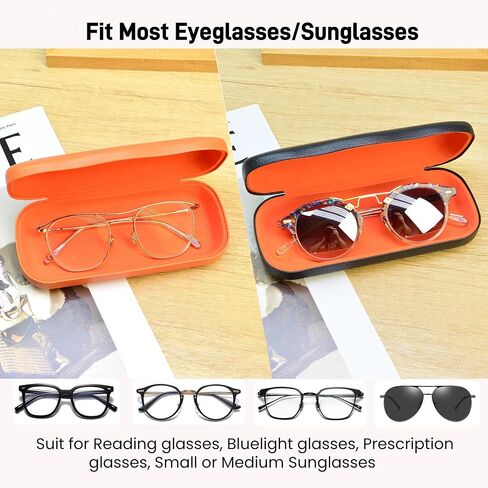 Glasses Case,2PCS Glasses Case Hard Shell,Hard Case for Glasses with Sparkling Star Vein,Eyeglass Case,Hard Sunglasses Case Women Ladies Girls Travel Study Work in Kuwait