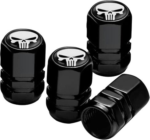 4 PCS Skull Tyre Valve Cap ، سداسي سداسي سداسي مضاد للسرقة. in Kuwait